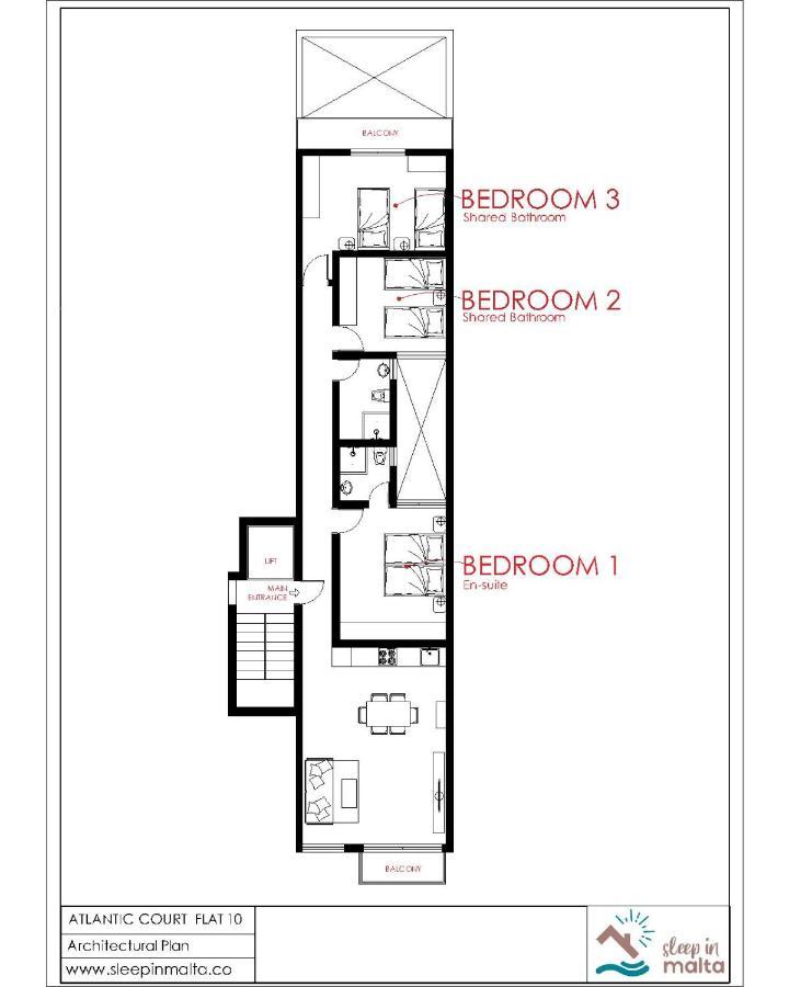 F10 Room 1, Private Double Room With Private Bathroom In Shared Flat Мсида Екстериор снимка